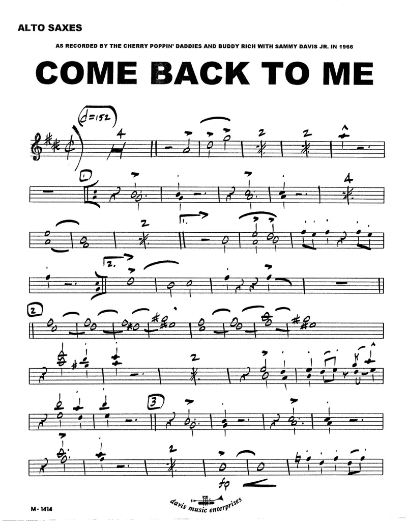Come Back To Me score preview