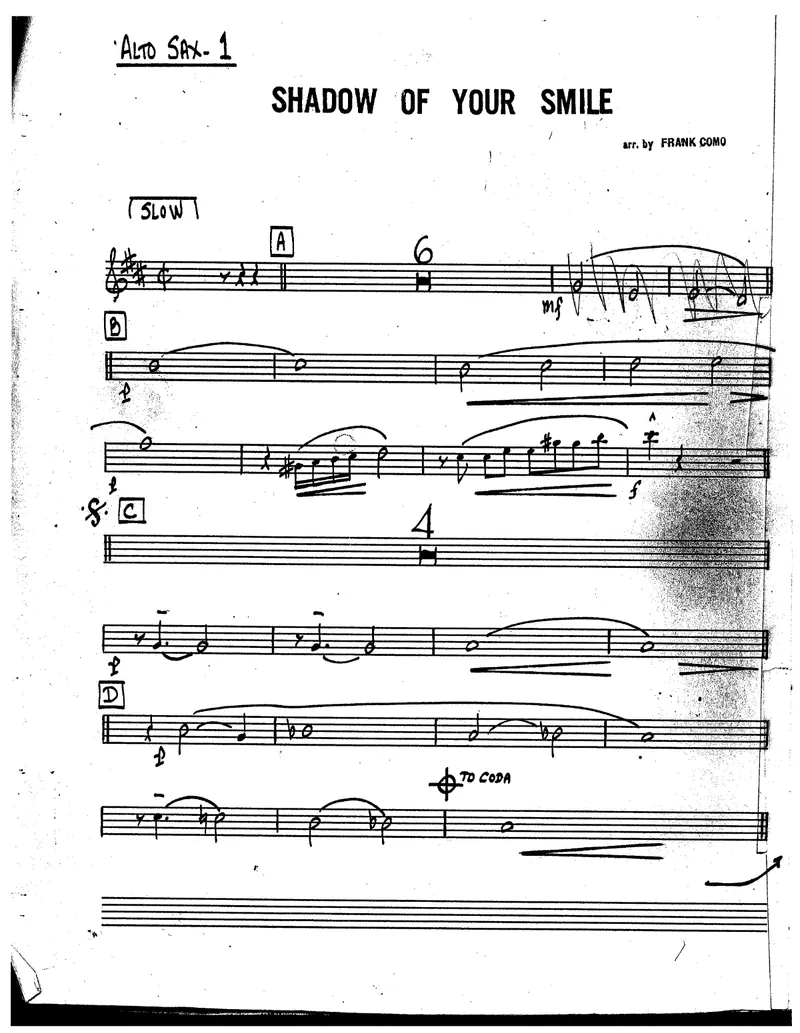 The Shadow Of Your Smile score preview