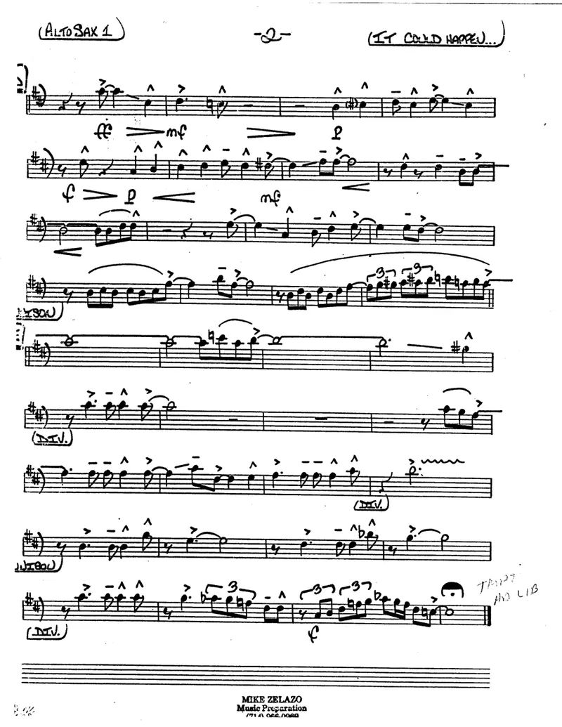 It Could Happen On You score preview