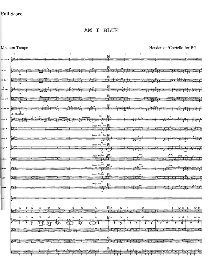 Am I Blue score preview