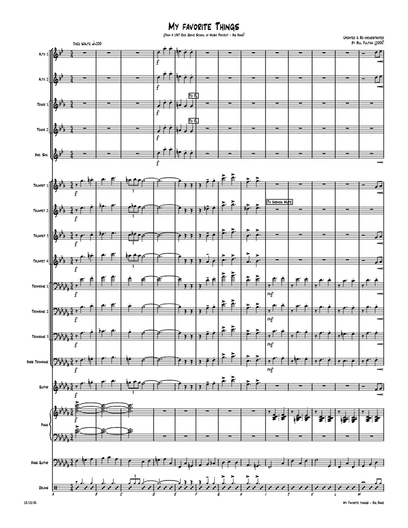 My Favorite Things score preview