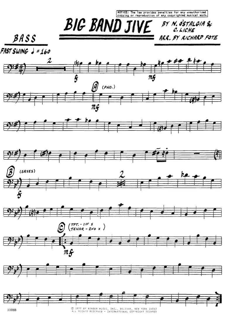 Big Band Jive score preview
