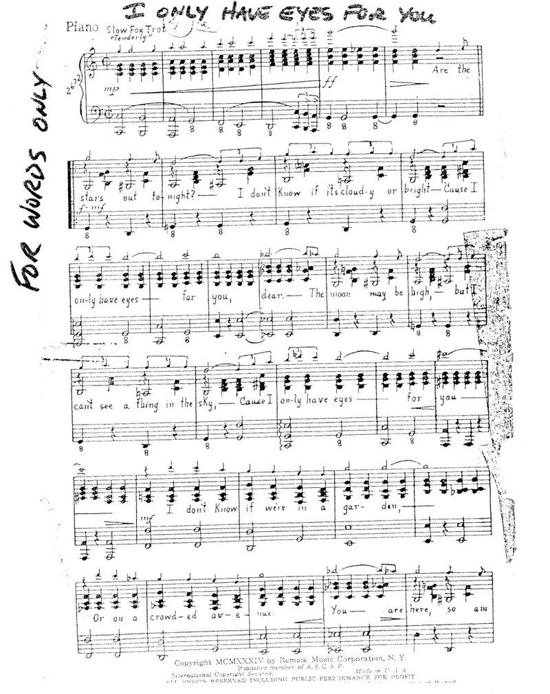 I Only Have Eyes For You score preview