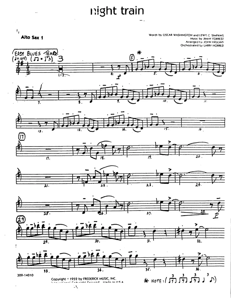 Night Train score preview