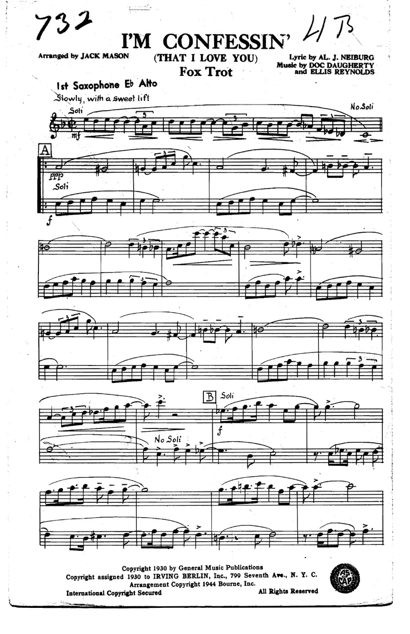 I'm Confessin' score preview