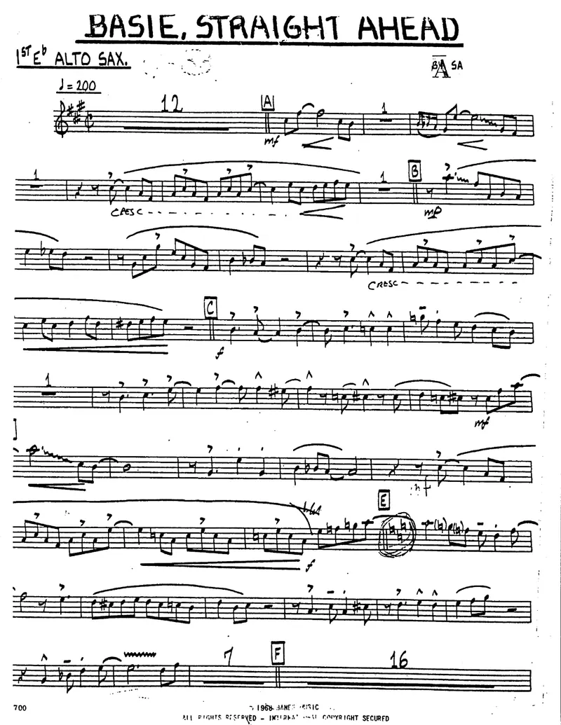 Basie Straight Ahead score preview