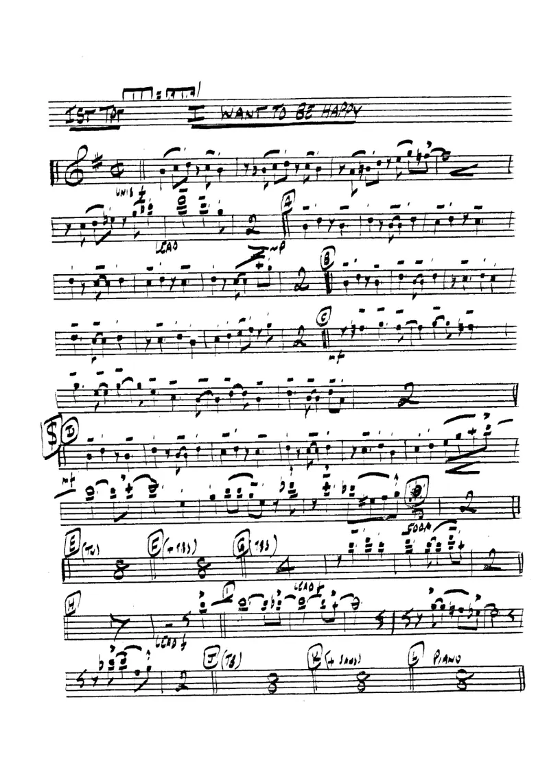 I Want To Be Happy score preview