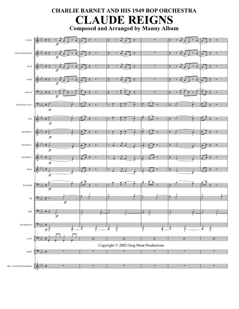 Claude Reigns score preview