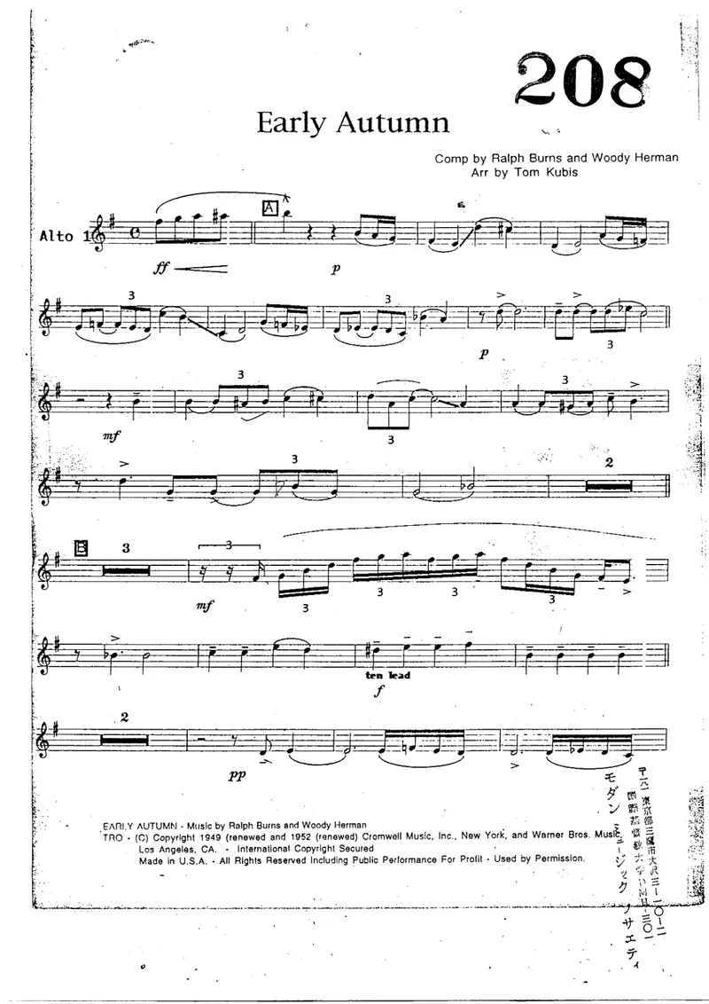 Early Autumn score preview