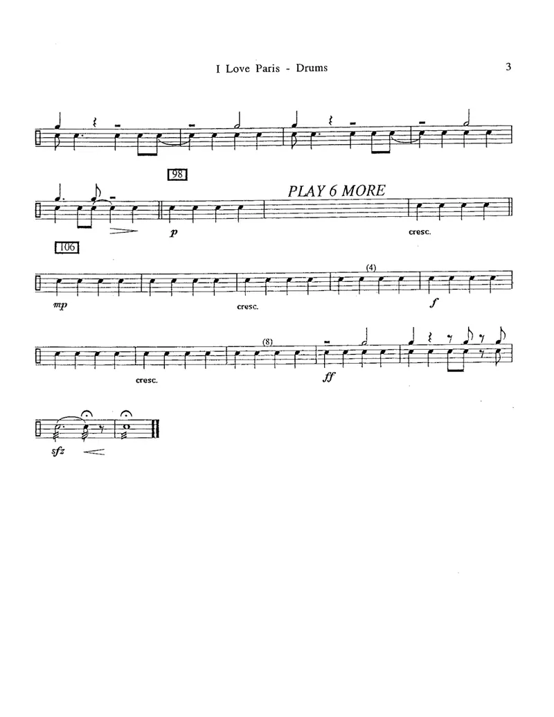I Love Paris score preview
