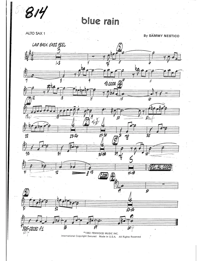 Blue Rain score preview