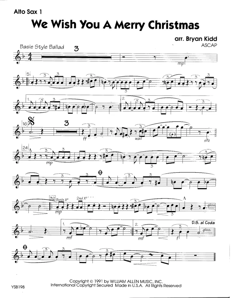 We Wish You A Merry Christmas score preview