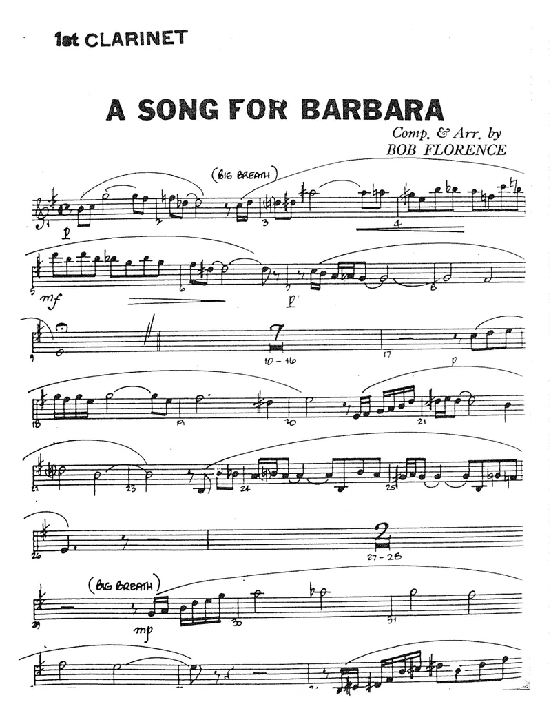 A Song For Barbara score preview