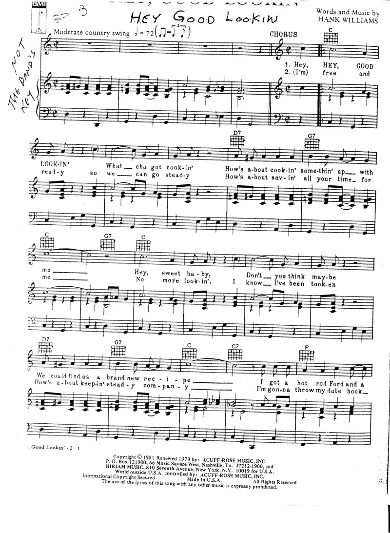 Hey Good Lookin' score preview
