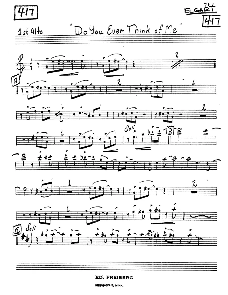 Do You Ever Think Of Me score preview