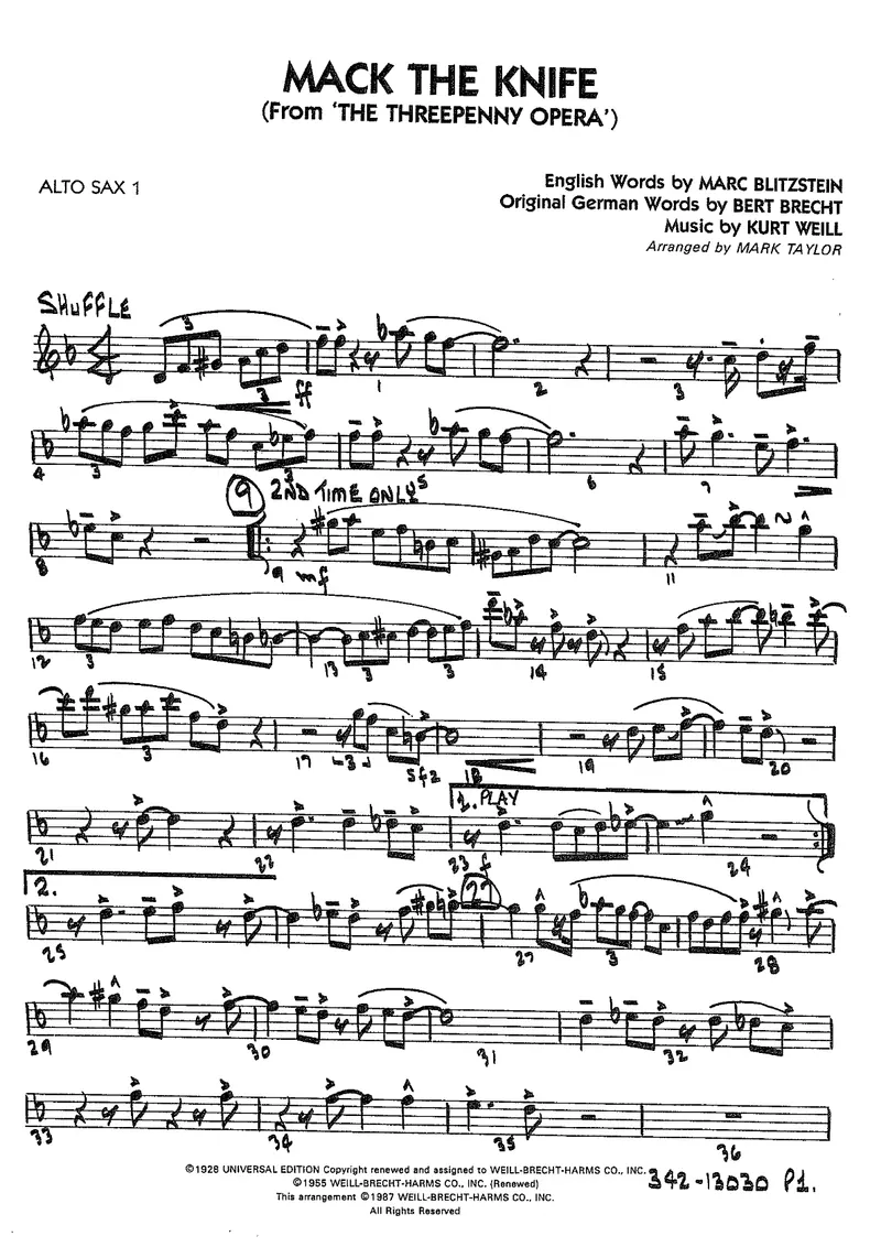 Mack The Knife score preview