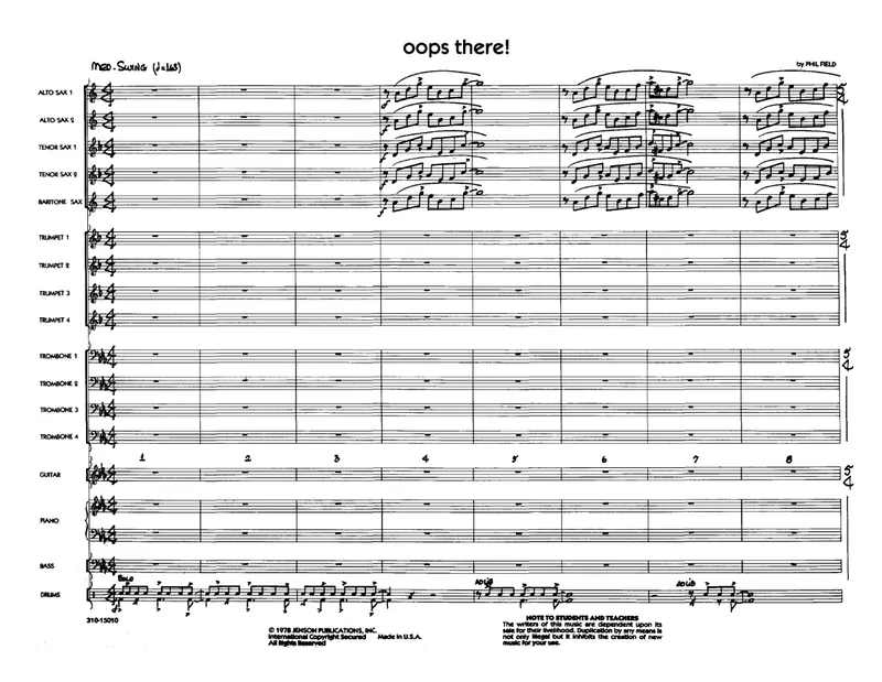 Oops There! score preview