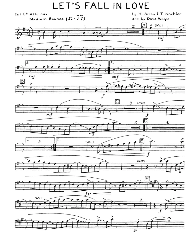 Let's Fall In Love score preview
