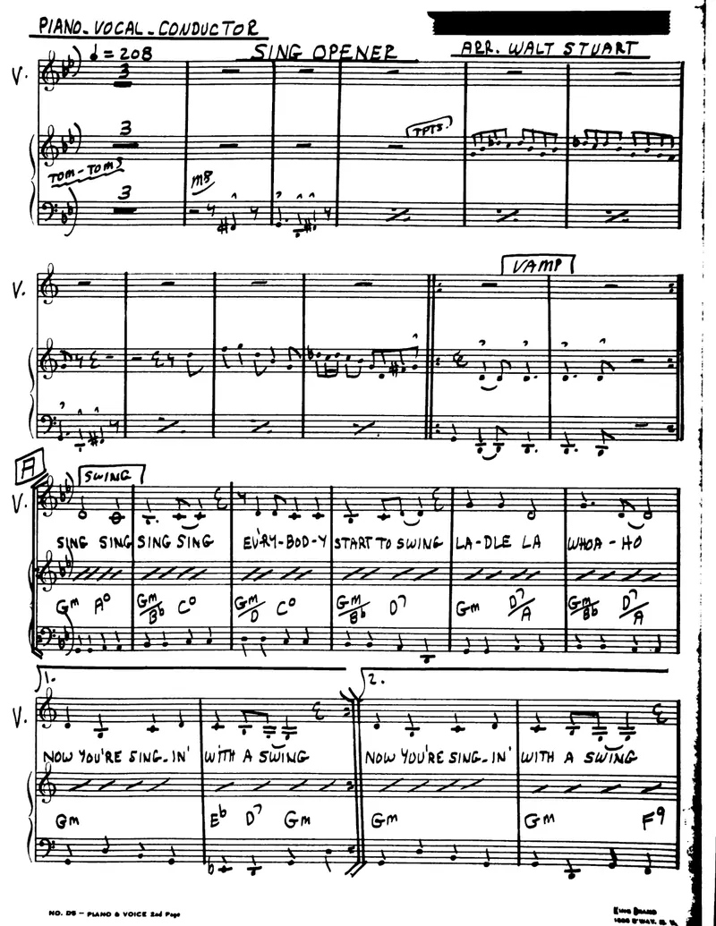 Sing Opener score preview