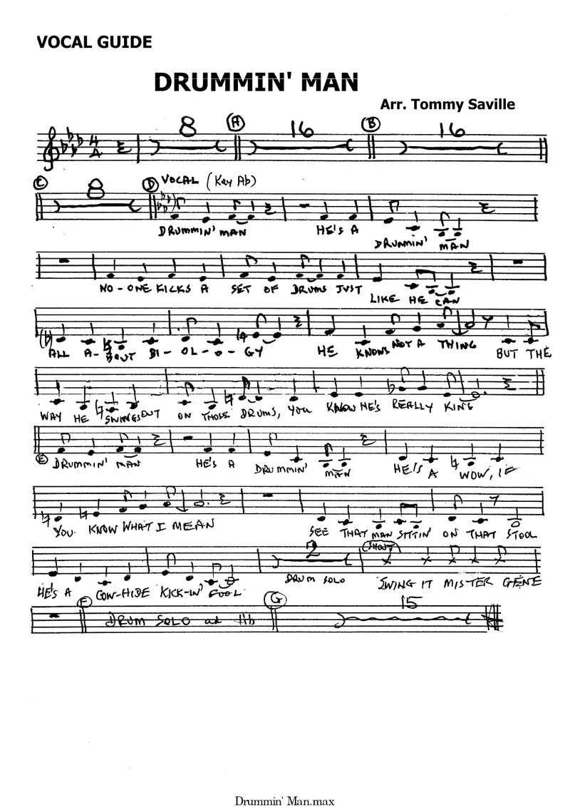 Drummin' Man score preview
