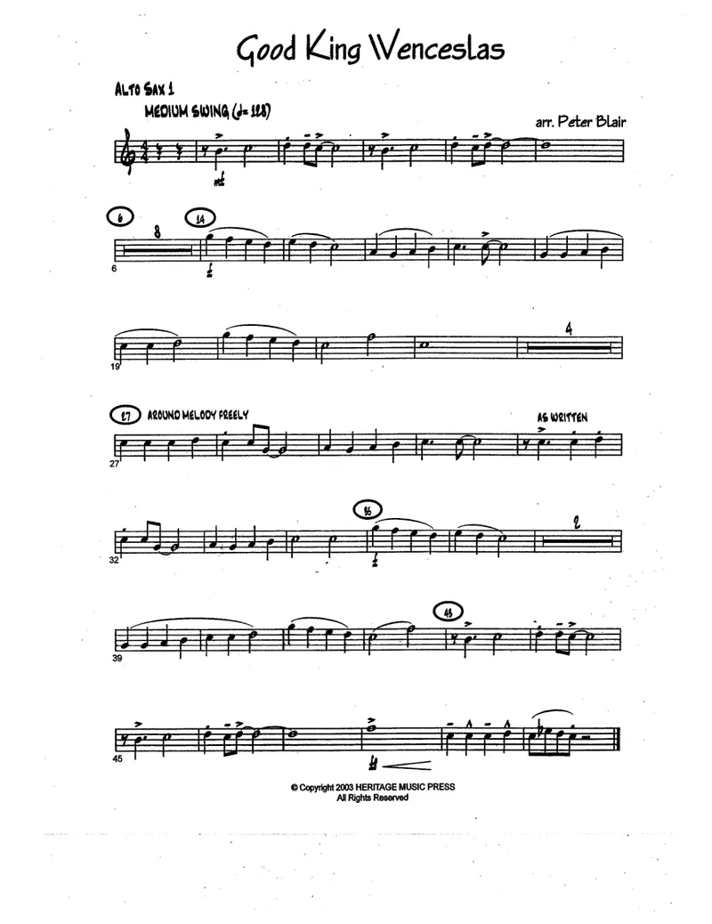 Good King Wenceslas [P.Blair] score preview