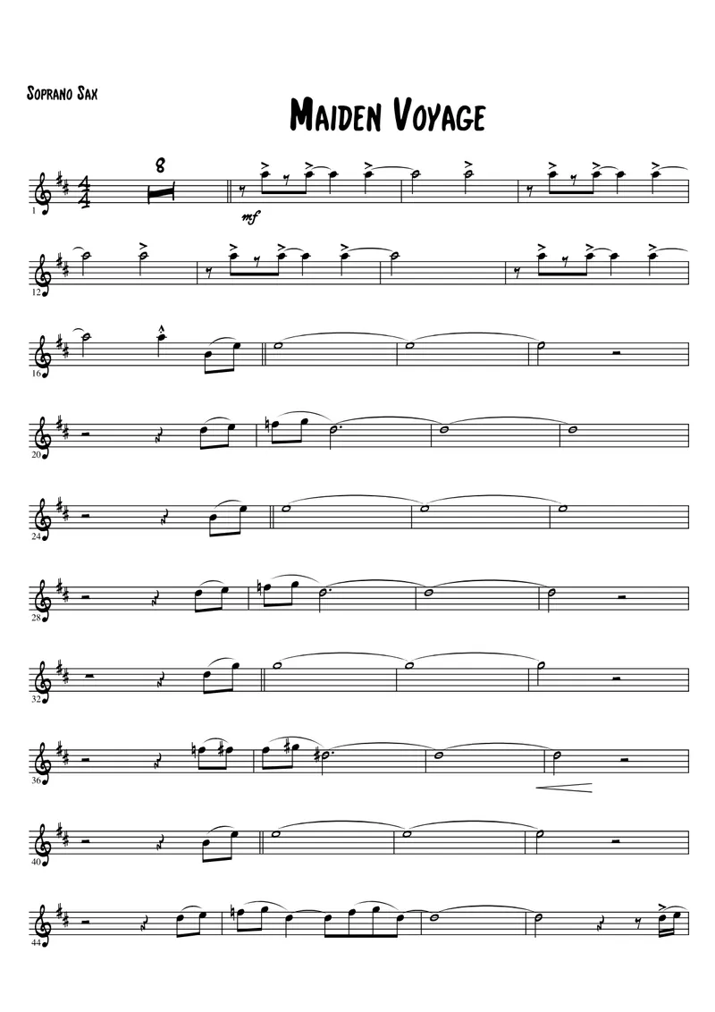 Maiden Voyage score preview
