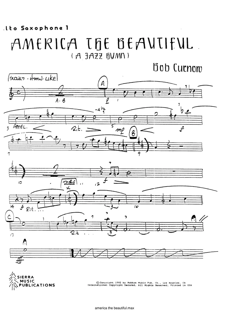 America The Beautiful score preview