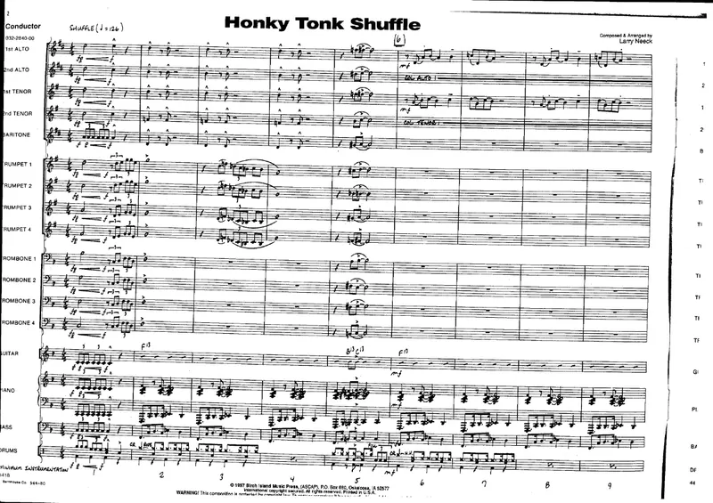 Honkey Tonk Shuffle score preview