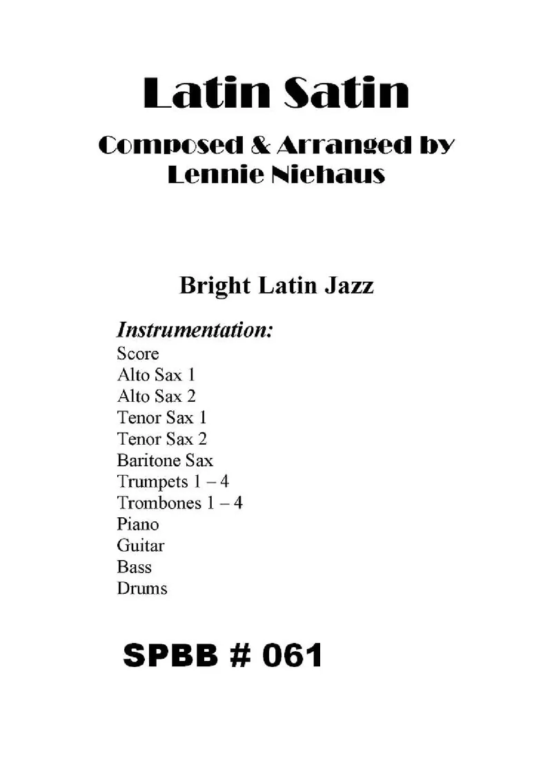 Latin Satin score preview