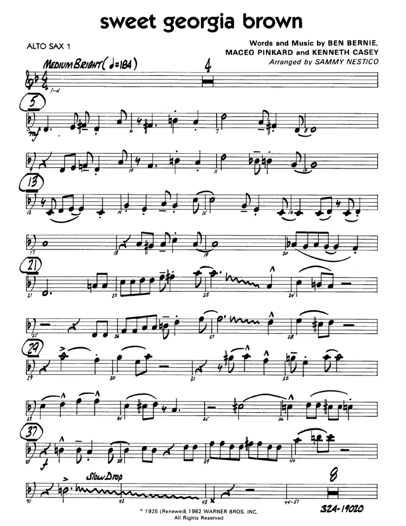 Sweet Georgia Brown Easy score preview