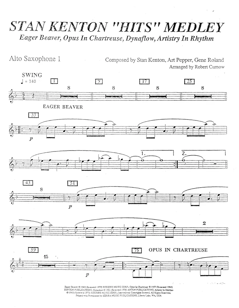 Kenton Hits Medley score preview