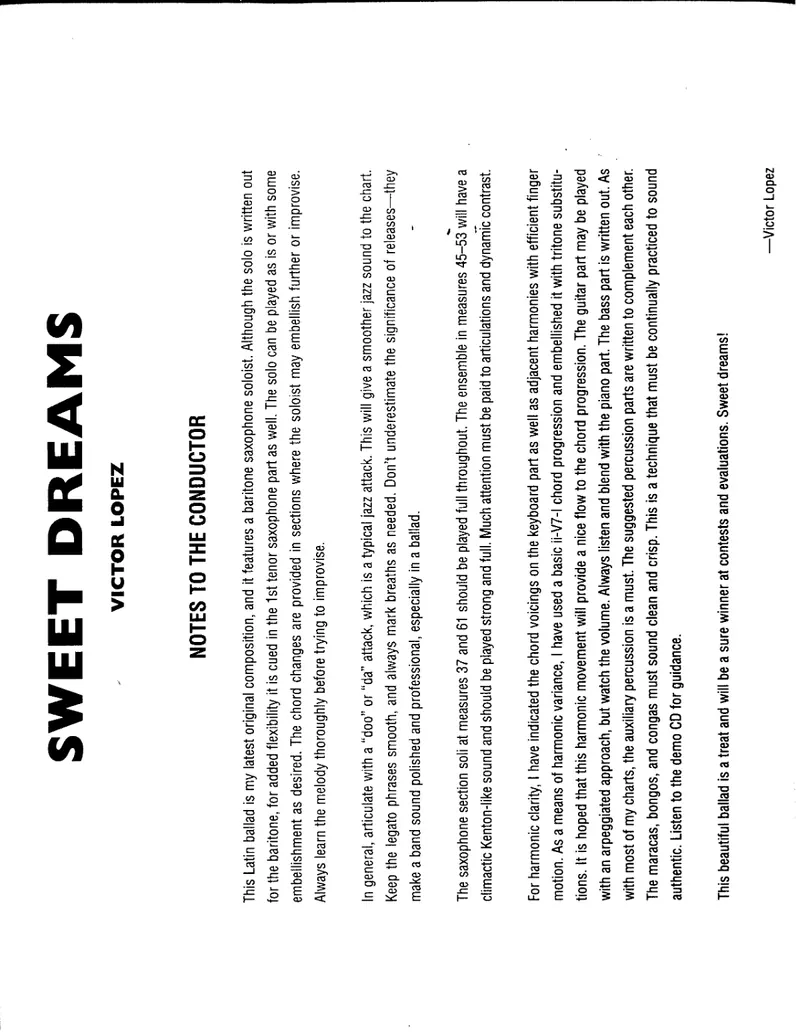 Sweet Dreams score preview