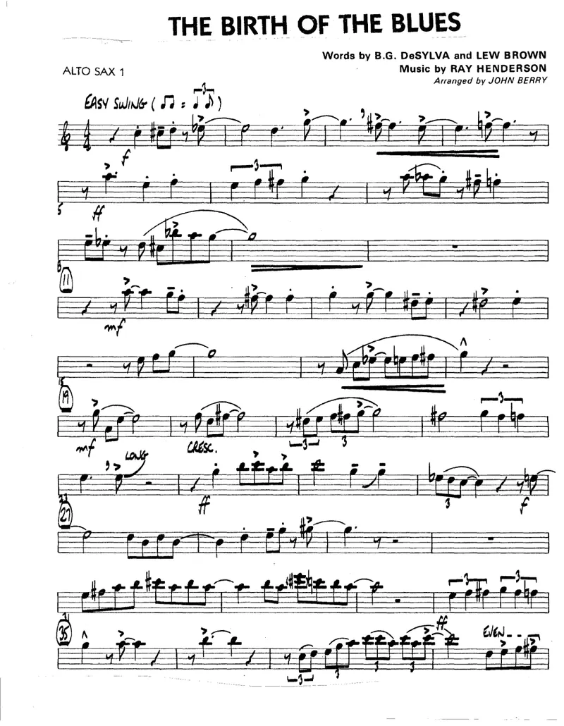 The Birth Of The Blues score preview