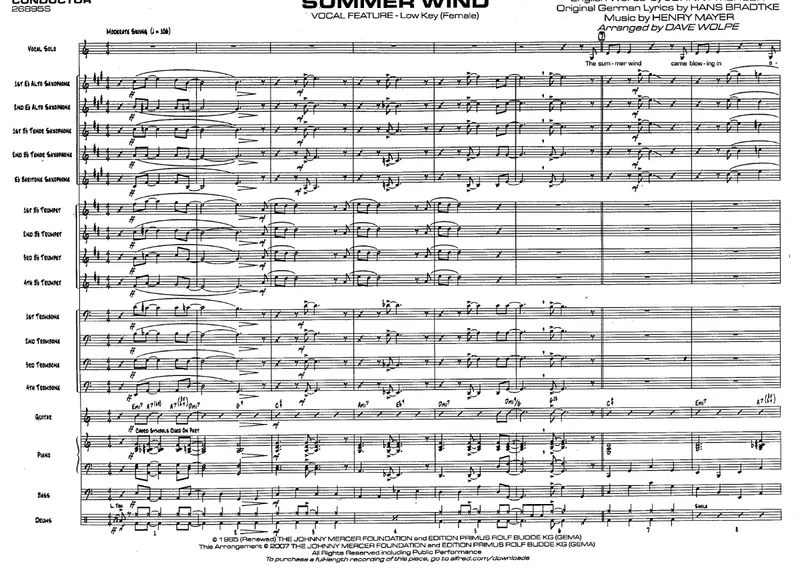 The Summer Wind score preview