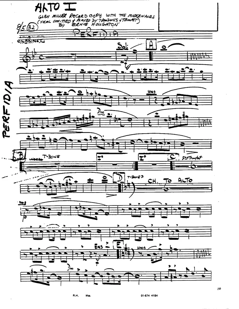 Perfidia score preview