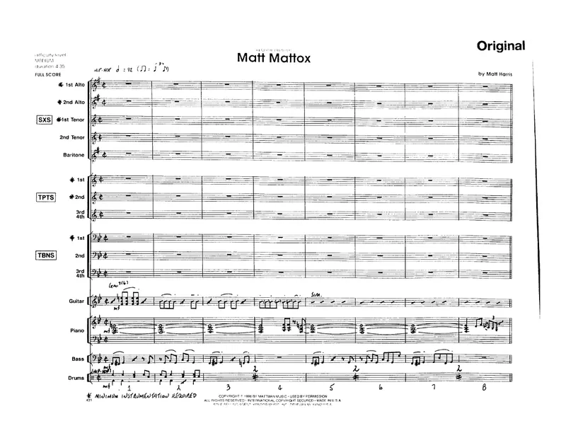 Matt Mattox score preview