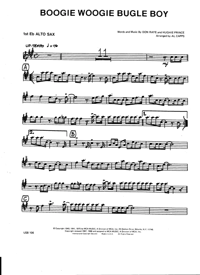 Boogie Woogie Bugle Boy score preview