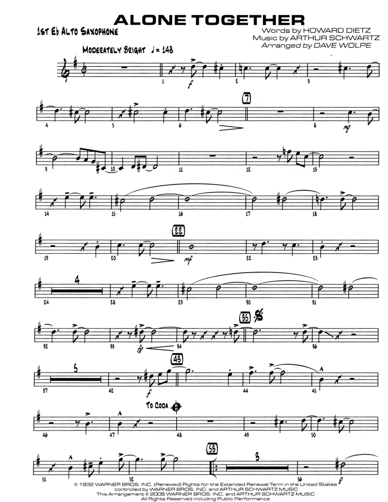 Alone Together score preview