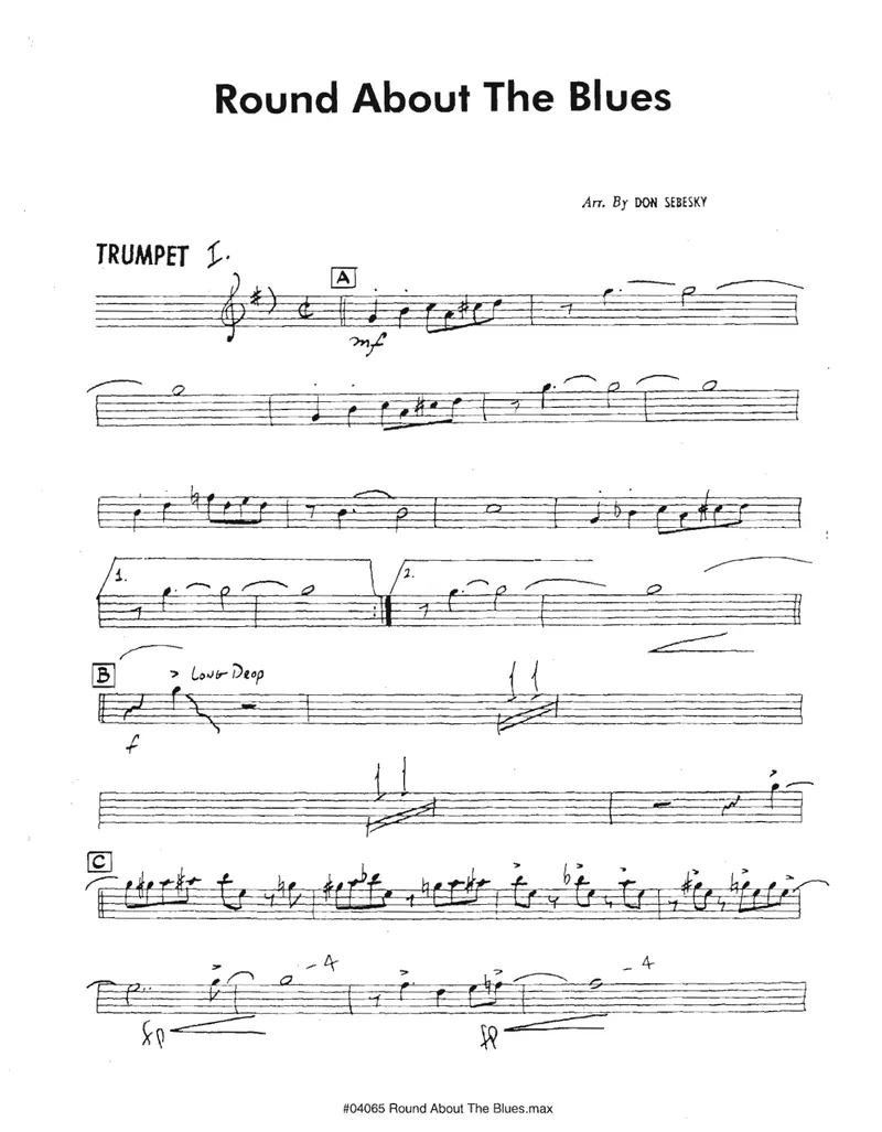 Round About The Blues score preview