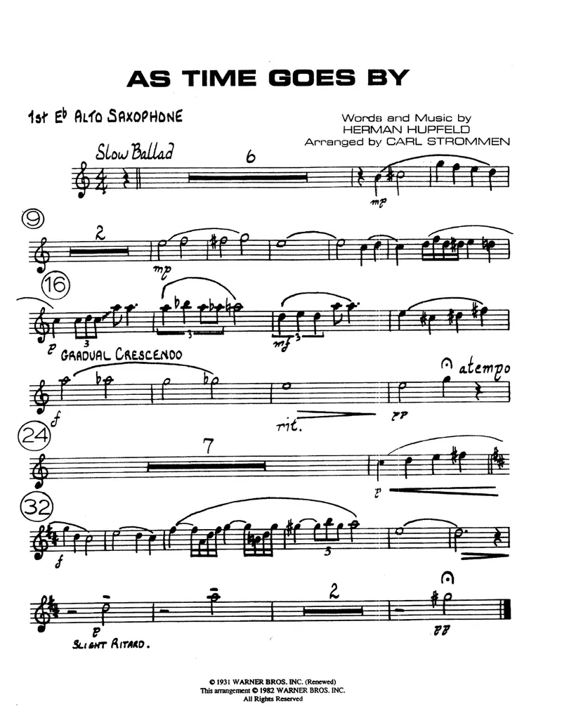 As Time Goes By score preview