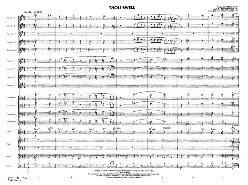 Thou Swell score preview