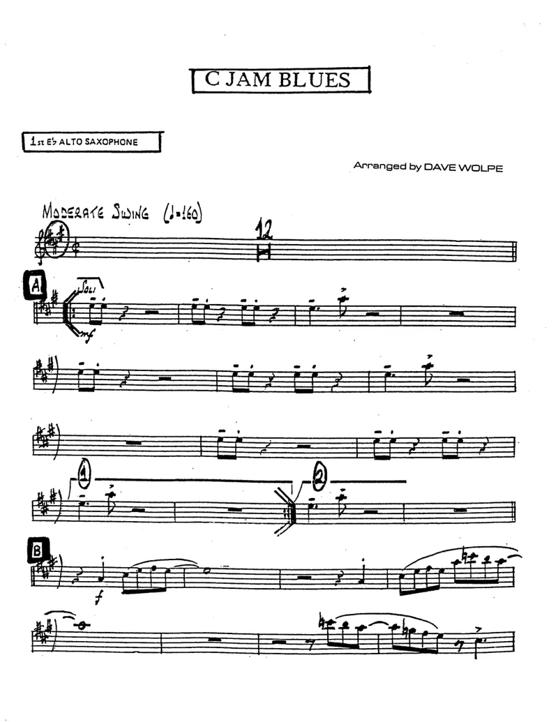 C Jam Blues score preview