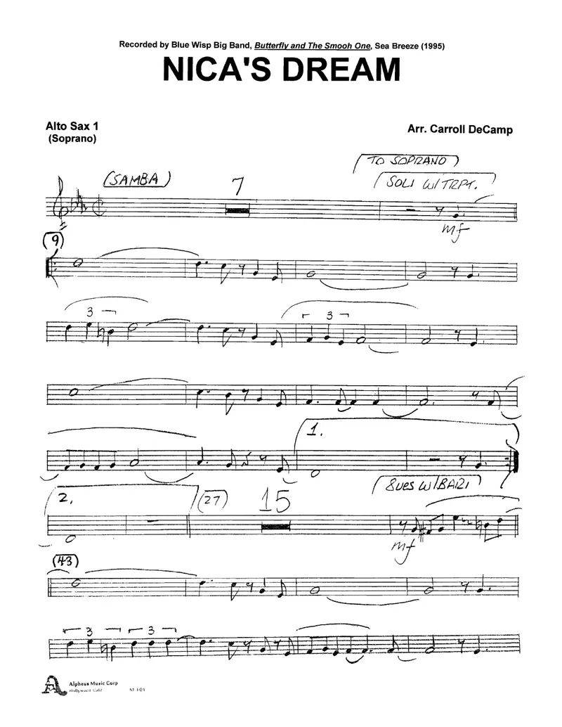 Nica's Dream (С.DeCamp) score preview