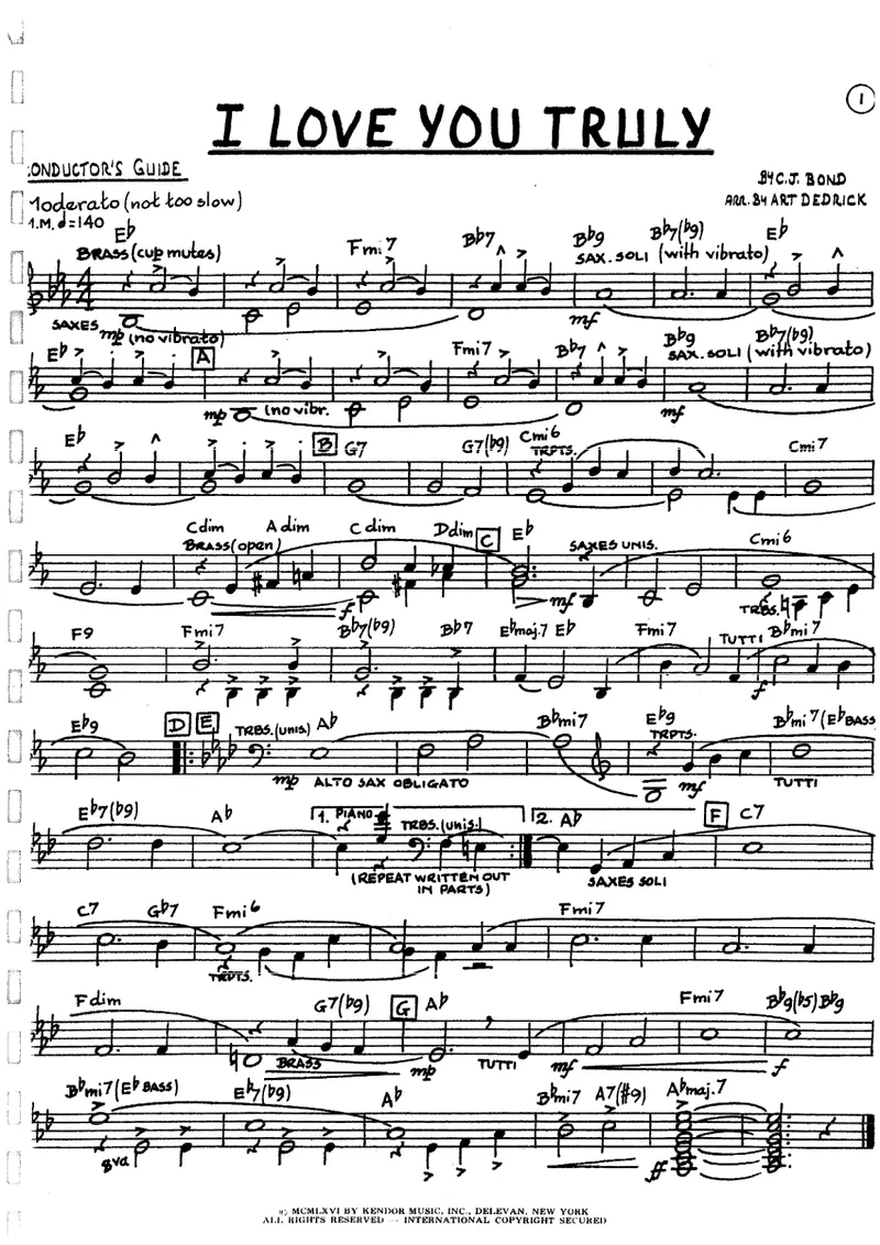 I Love You Truly score preview