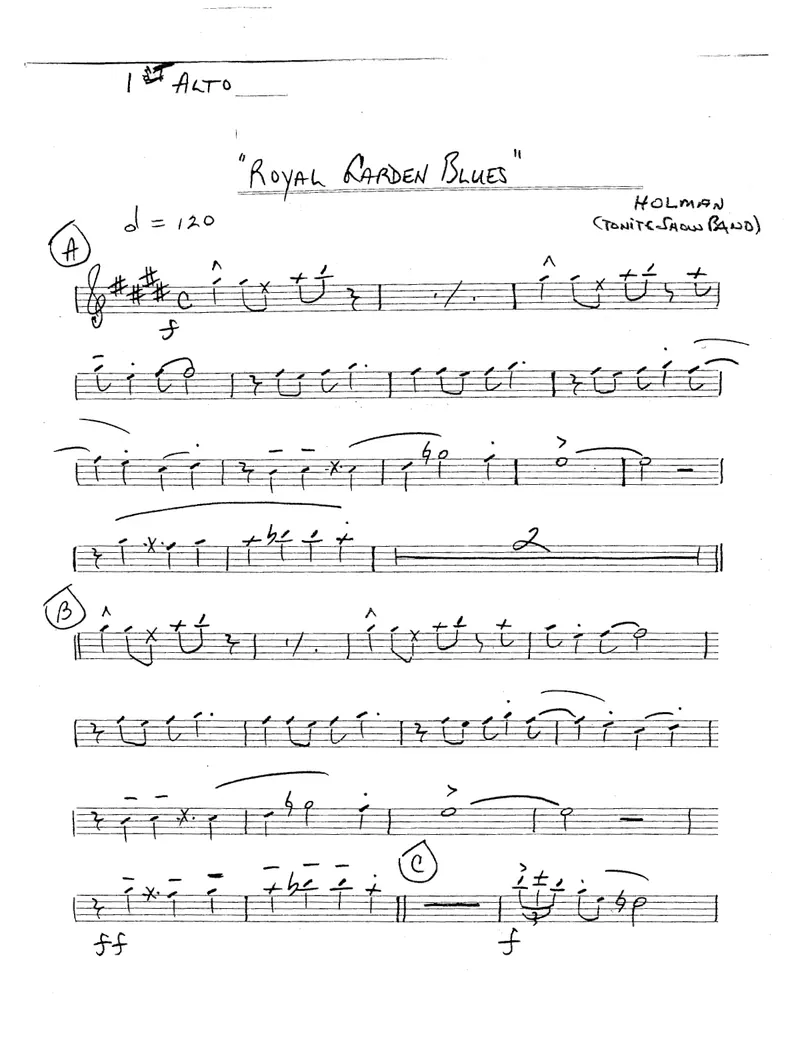 Royal Garden Blues score preview