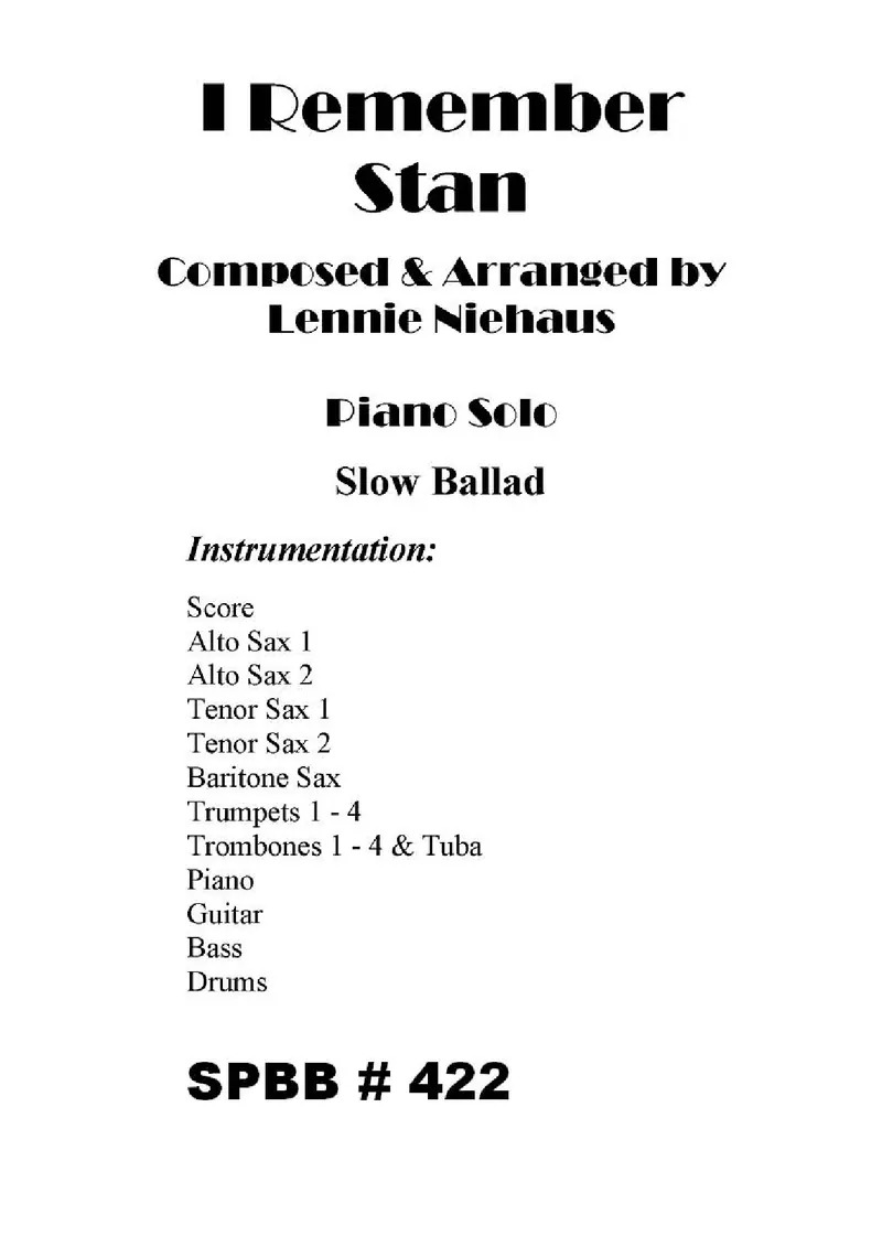 I Remember Stan score preview