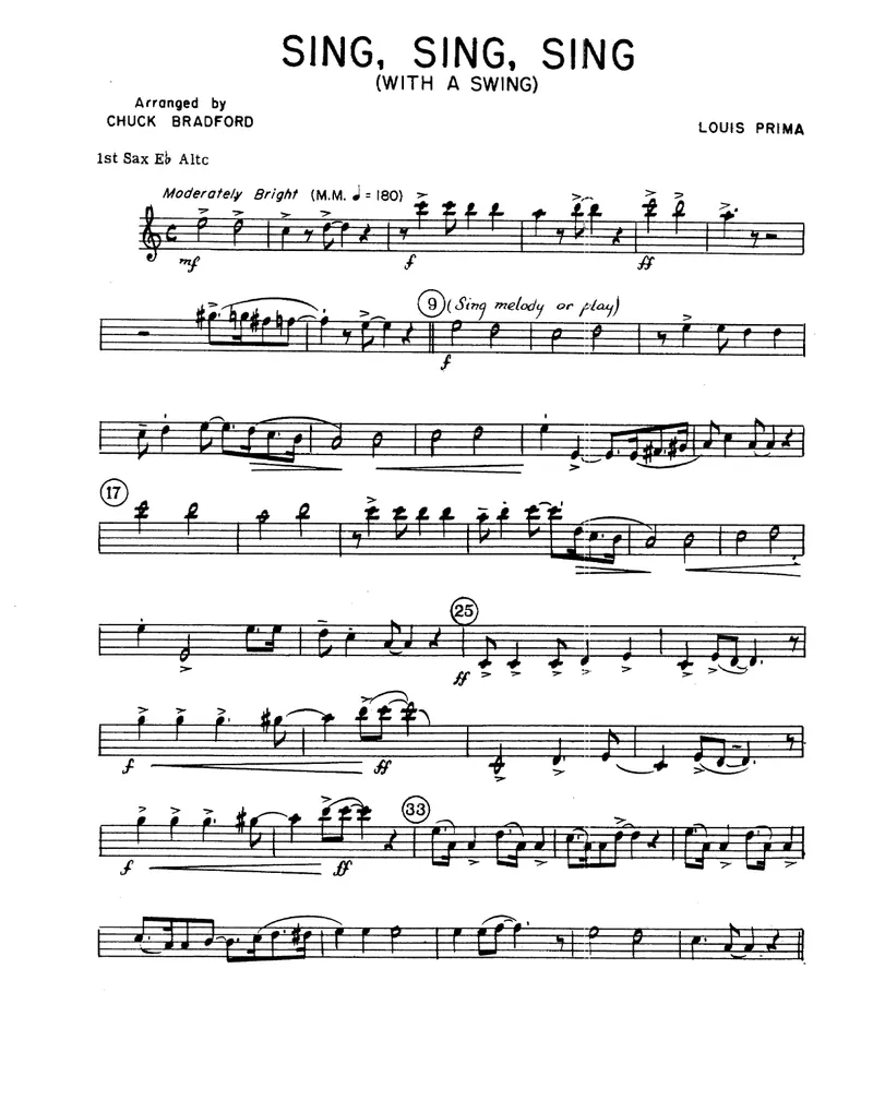 Sing Sing Sing score preview