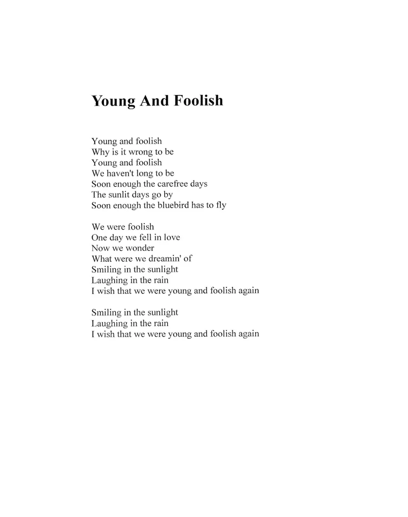 Young And Foolish score preview