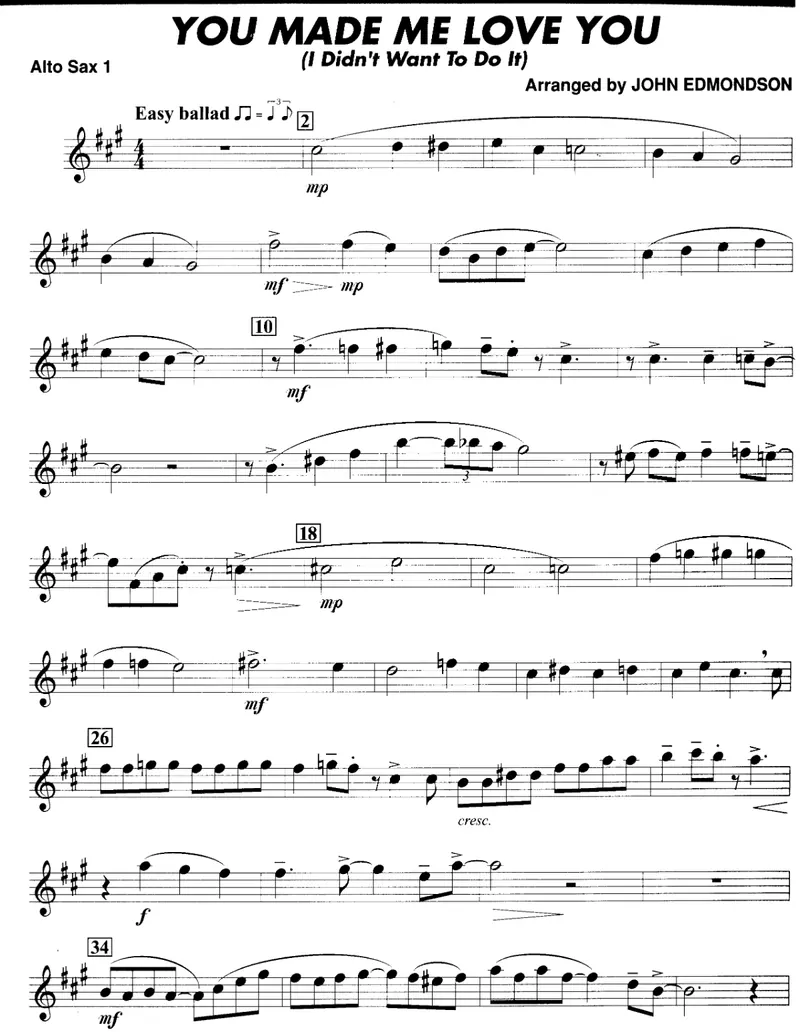 You Made Me Love You score preview