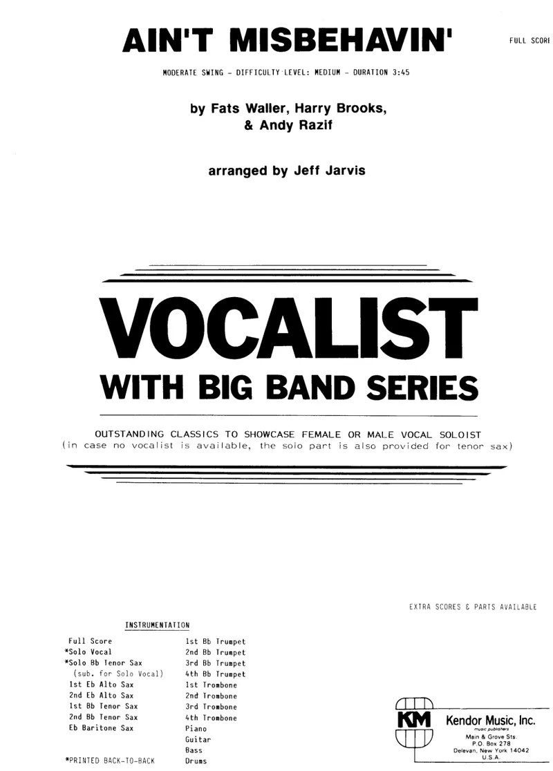 Ain't Misbehavin' score preview